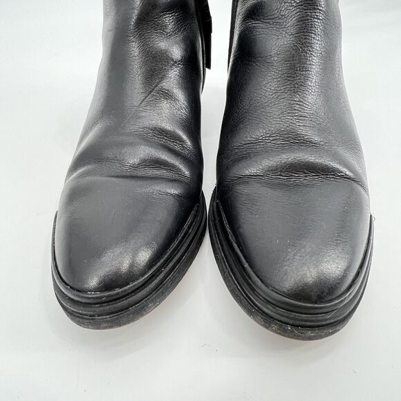 Sarto Franco Sarto A-Nemi Women’s 7.5 Black Ankle Leather Almond Toe Booties - Picture 7 of 12